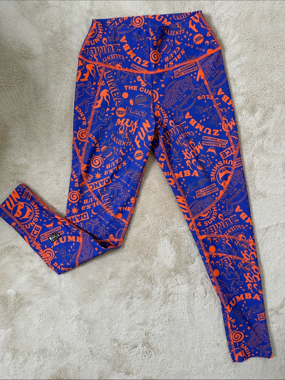 ‼️⚠️ZumbaOrange & Blue Graphic Leggings⚠️‼️